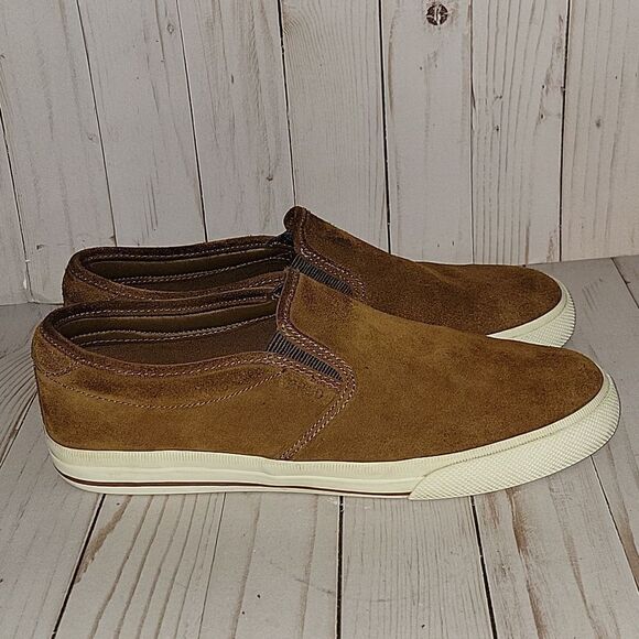 Polo Ralph Lauren Men Vaughn II slip on sneaker size Brown Suede Size 10.5 - Picture 2 of 12